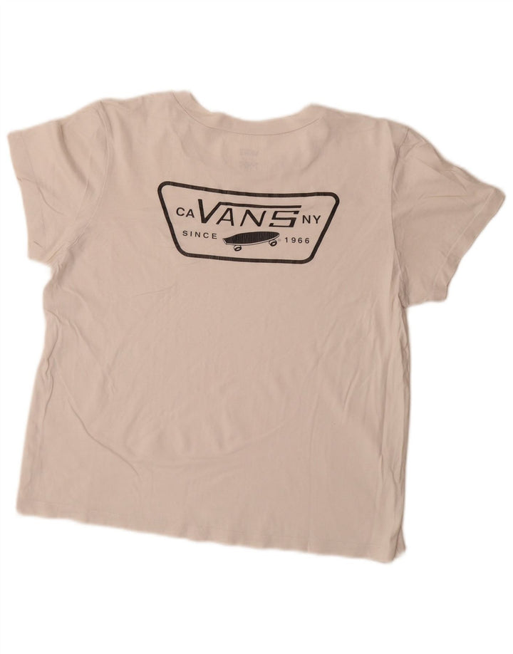 Vans T-shirt graphique pour femme UK 16 Large Blanc