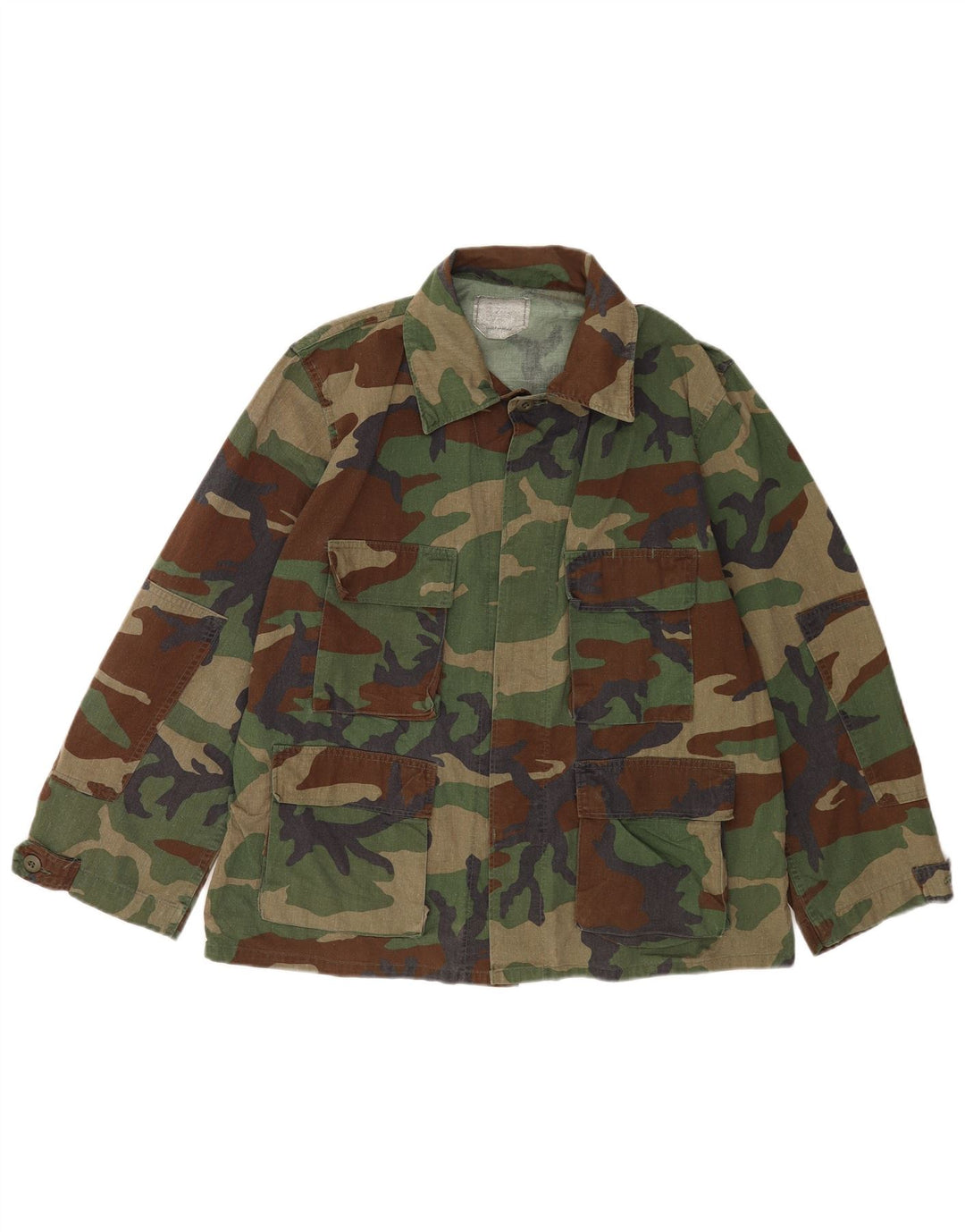 Chemise militaire vintage pour homme camouflage kaki moyen