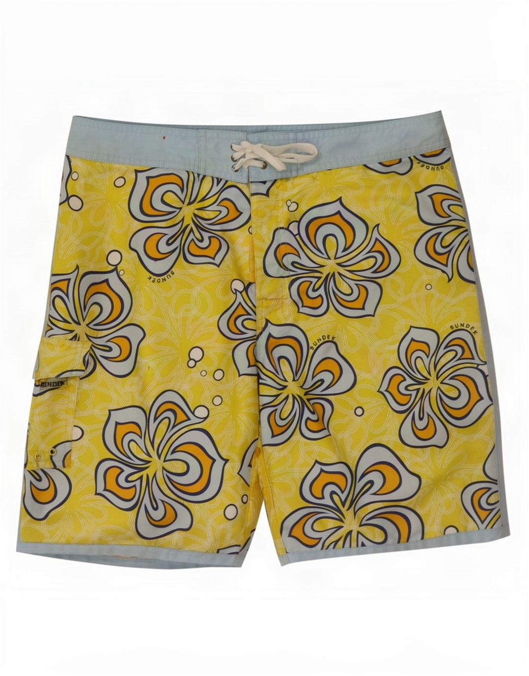 Sundek Short de bain pour homme en polyester floral jaune moyen
