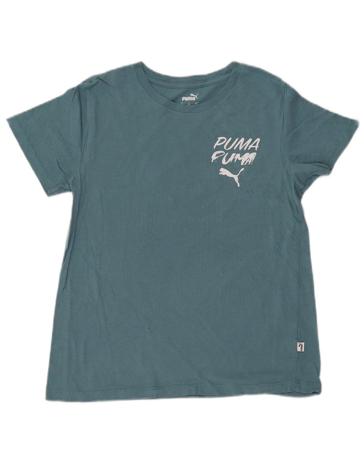 PUMA T-shirt graphique pour femme UK 12 Bleu moyen