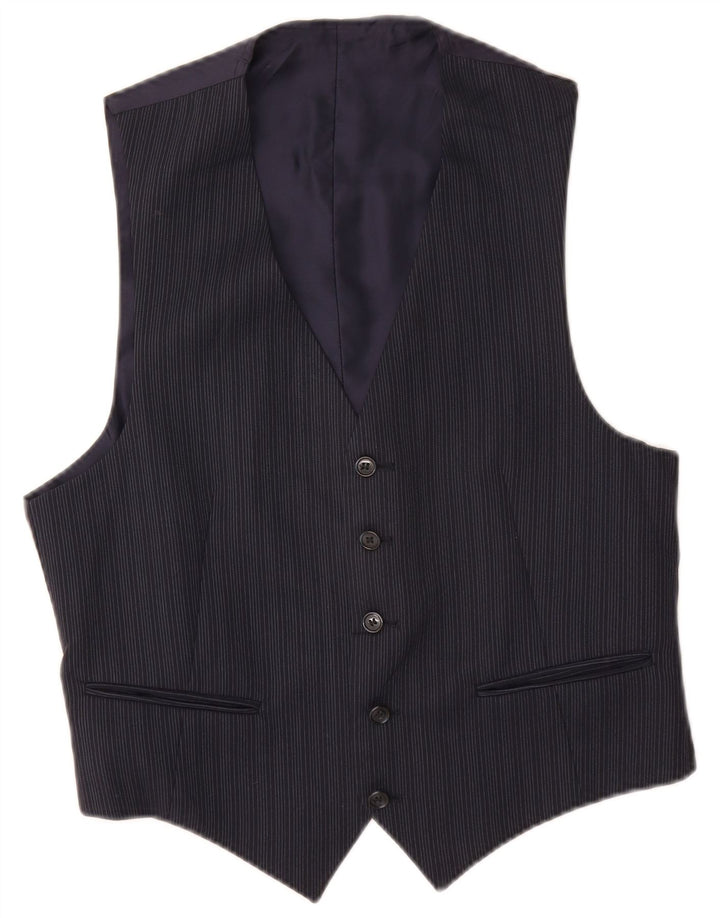 gilet homme vintage Petite rayure bleu marine