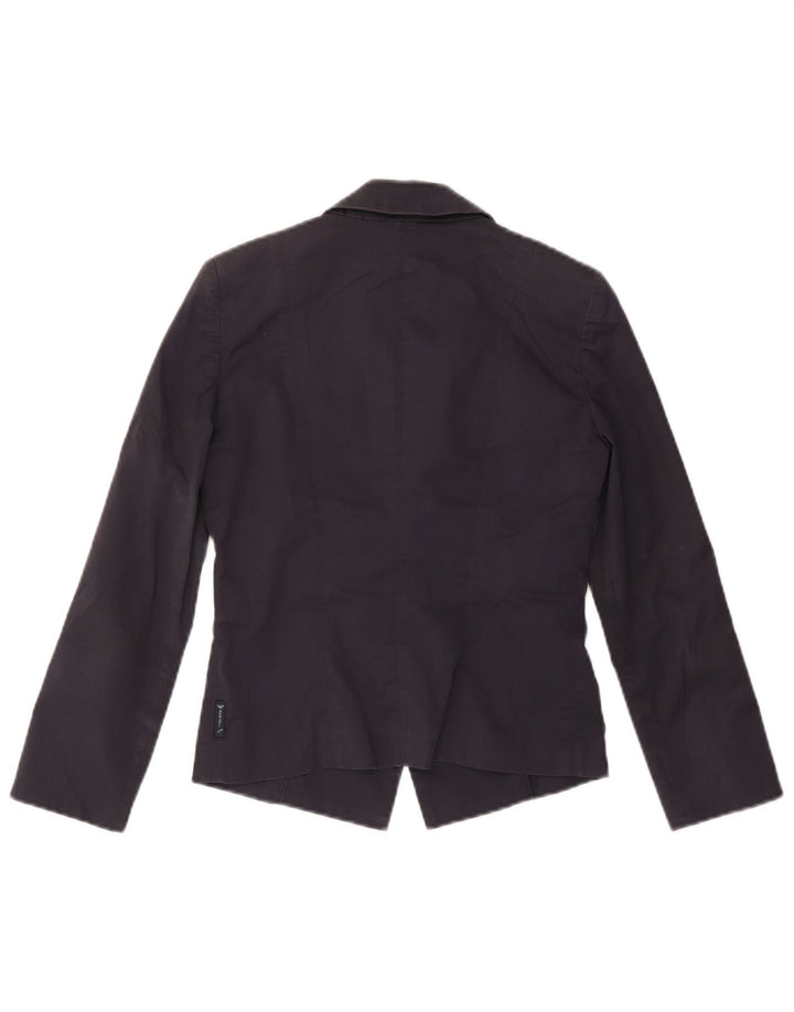 ARMANI Veste blazer courte à 2 boutons pour femme US 4 Petit coton bleu marine