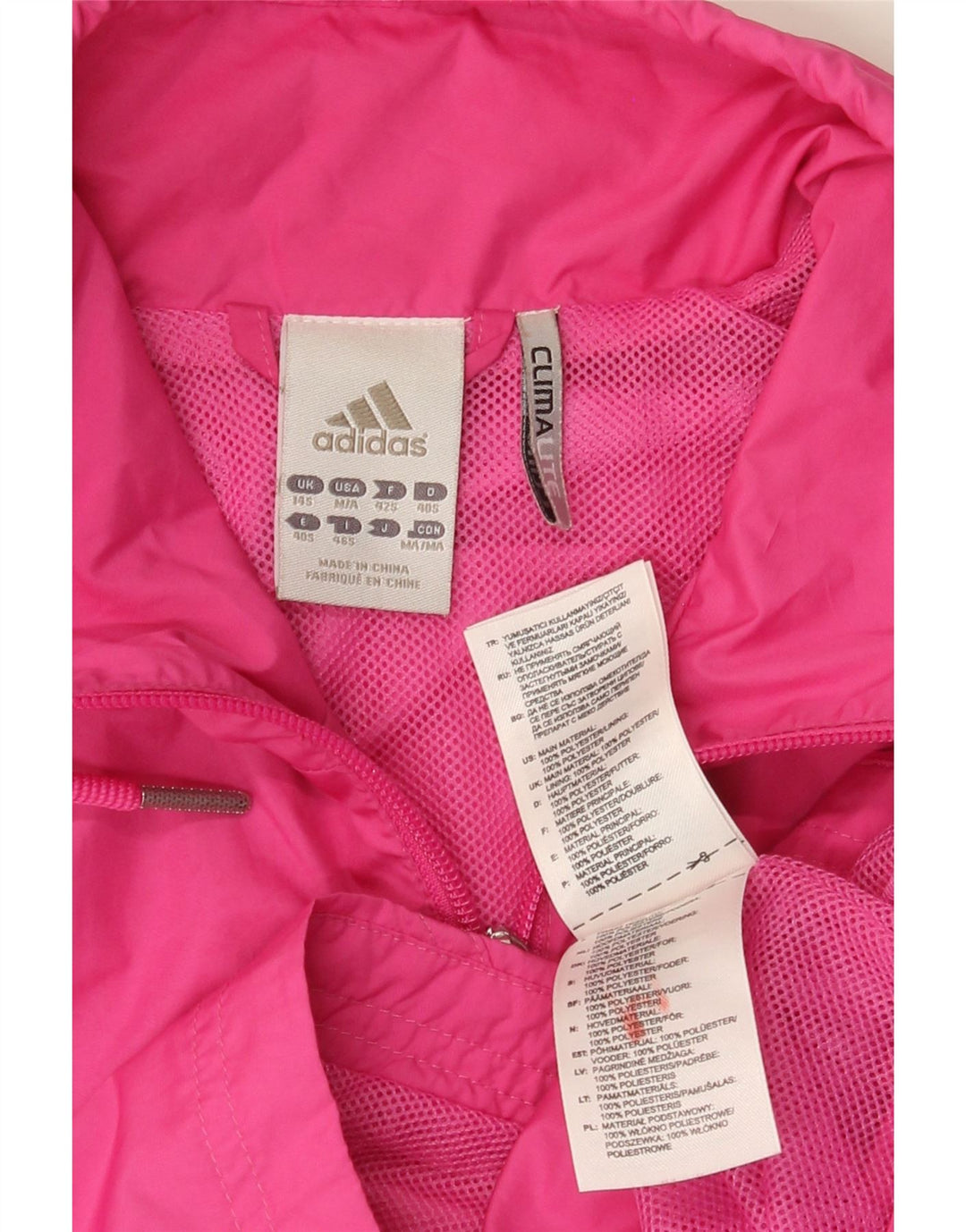 Adidas Femmes Climalite Survêtement Top Veste UK 14 Rose Moyen Polyester