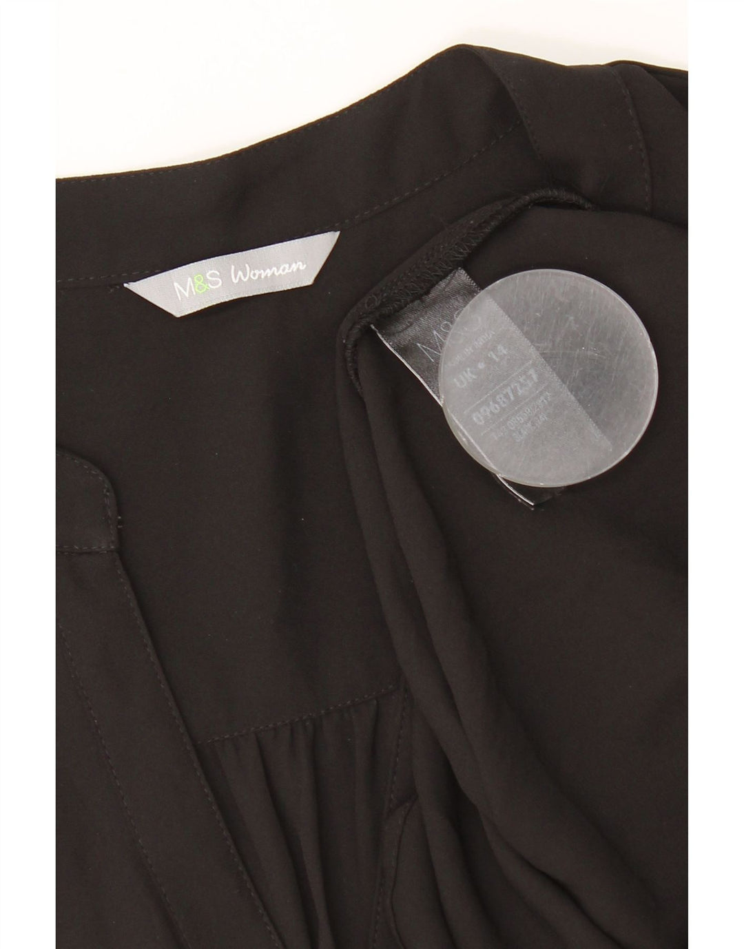 MARKS & SPENCER Chemisier sans manches pour femme UK 14 Large Noir