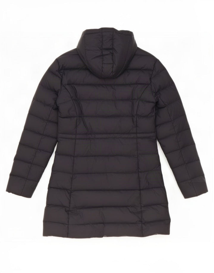 Benetton Manteau Rembourré À Capuche Femme IT 44 Polyester Noir Moyen