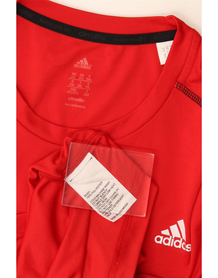 ADIDAS Climalite T-Shirt Top 2XL Rouge Colorblock Polyester