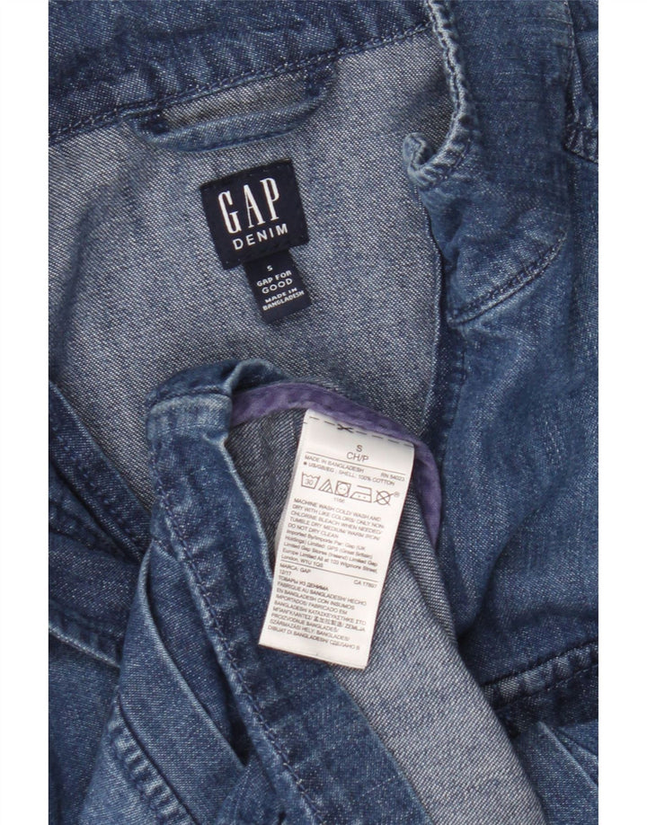 Gap Chemise en jean pour femme UK 10 Small Bleu Coton