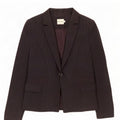 Reiss Veste blazer 1 bouton pour femme UK 8 Petite viscose noire à fines rayures