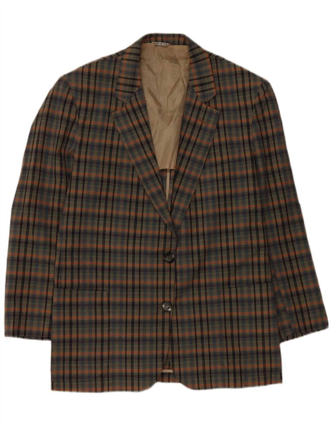 Ingram Femme Azimut 2 Bouton Blazer Veste IT 48 XL Vert à Carreaux Coton