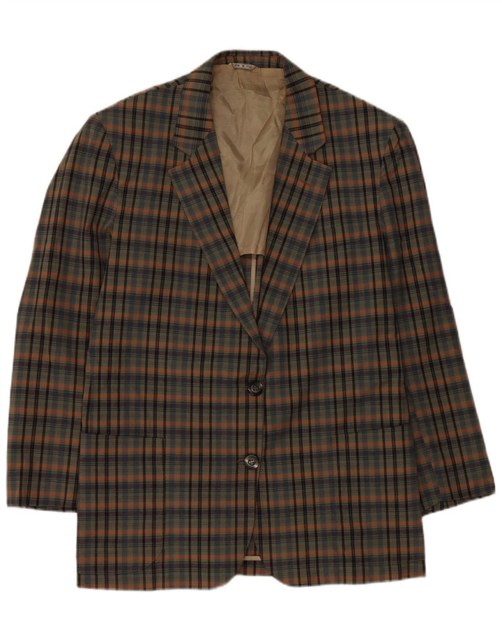 Ingram Femme Azimut 2 Bouton Blazer Veste IT 48 XL Vert à Carreaux Coton