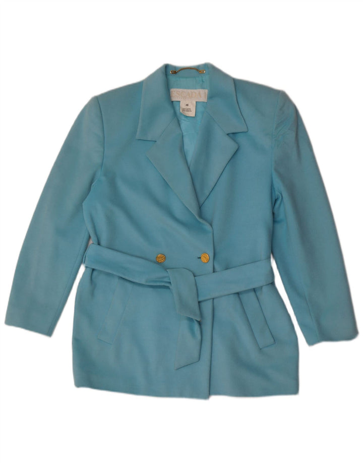 Escada Femmes par Margaretha Ley Blazer Veste EU 38 Bleu Moyen