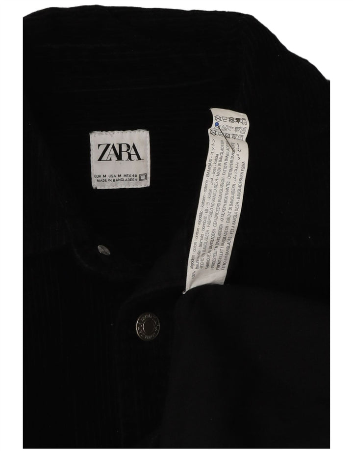 Chemise En Velours Côtelé Zara Homme Noir Moyen Coton