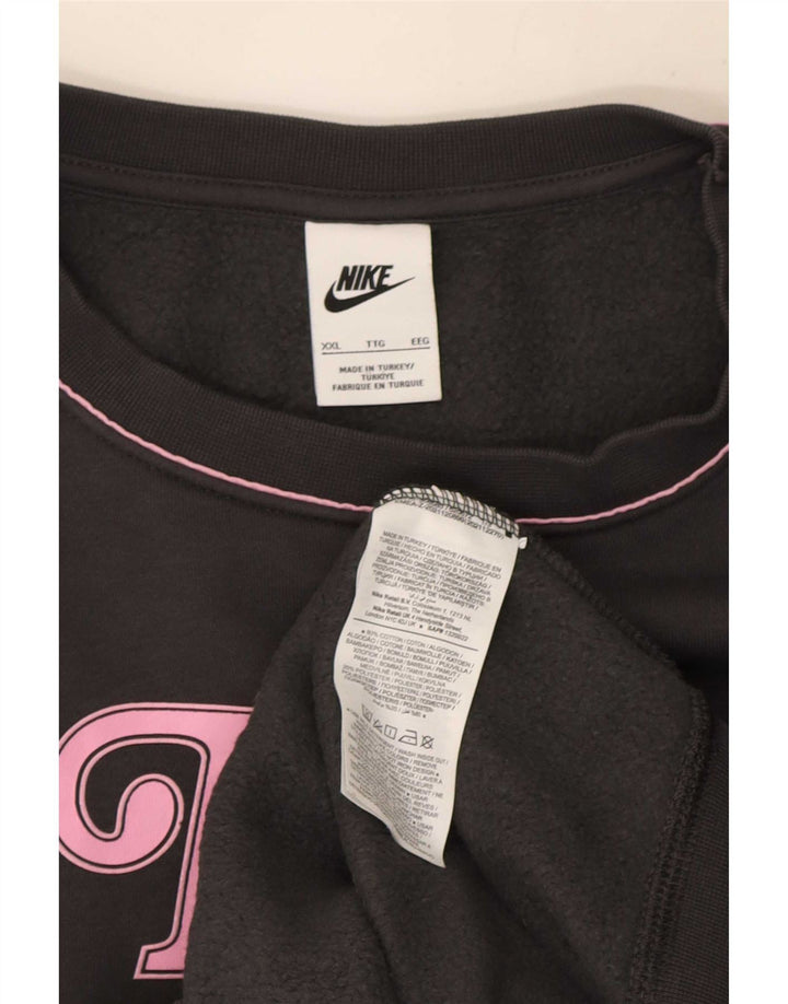 Nike Sweat-shirt graphique pour homme en coton gris 2XL