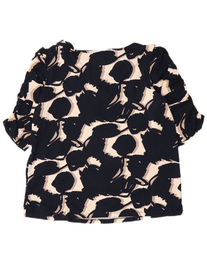 Phase Eight Chemisier Femme Top UK 18 XL Bleu Marine Floral Viscose