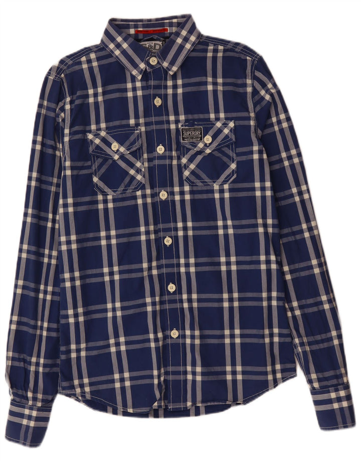 SUPERDRY Chemise Homme Bleu Moyen Plaid Coton