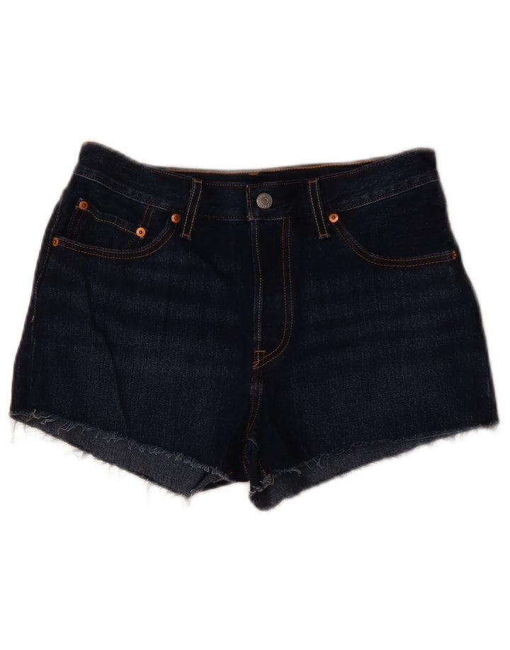 LEVI'S Womens 501 Denim Shorts W28 Medium Navy Blue Cotton