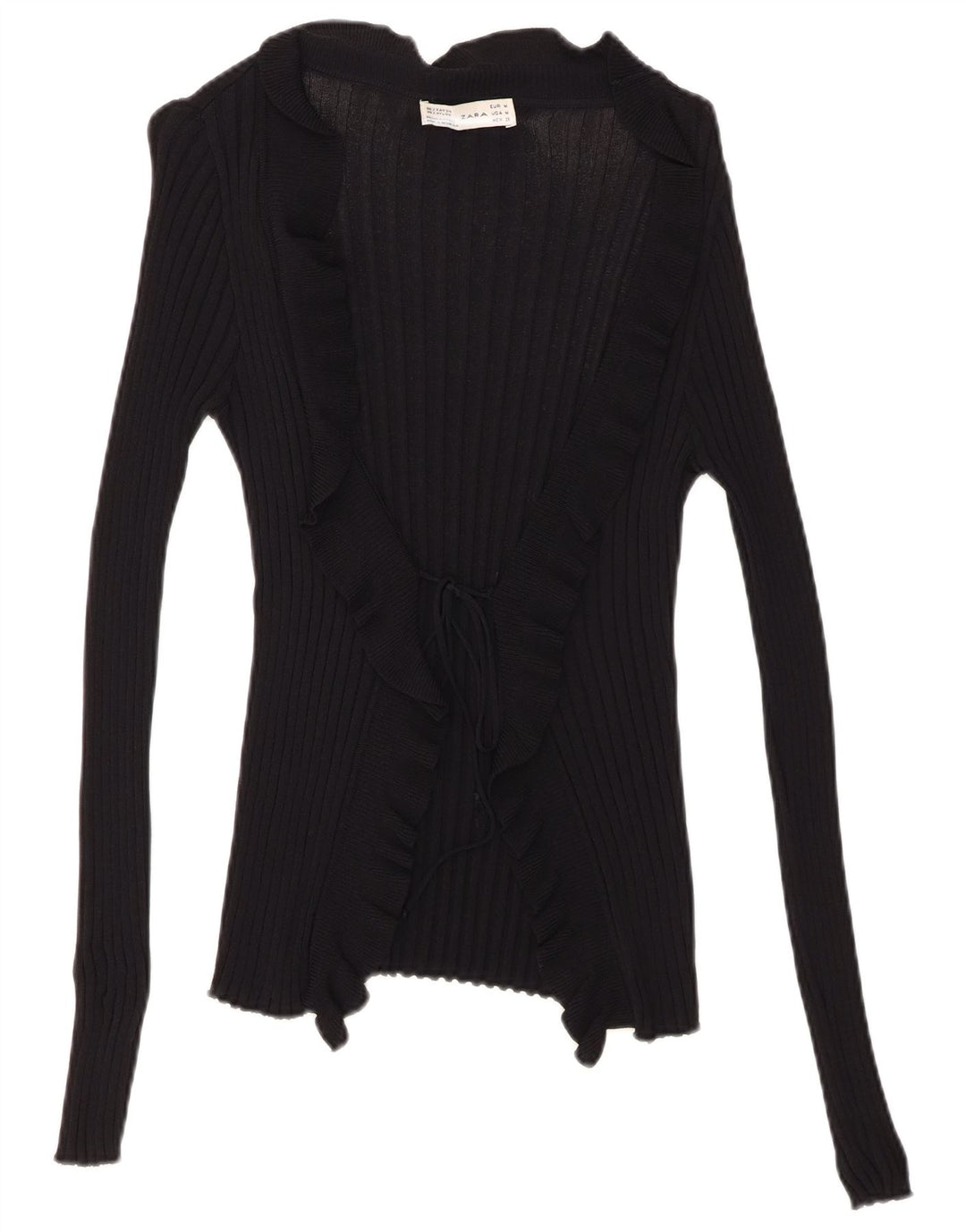 Zara Femme Cardigan Top UK 12 Medium Noir