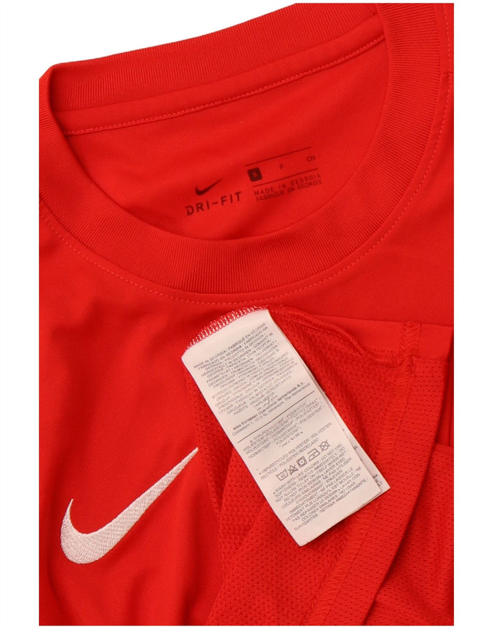 NIKE Hommes Dri Fit T-Shirt Haut Petit Rouge Polyester