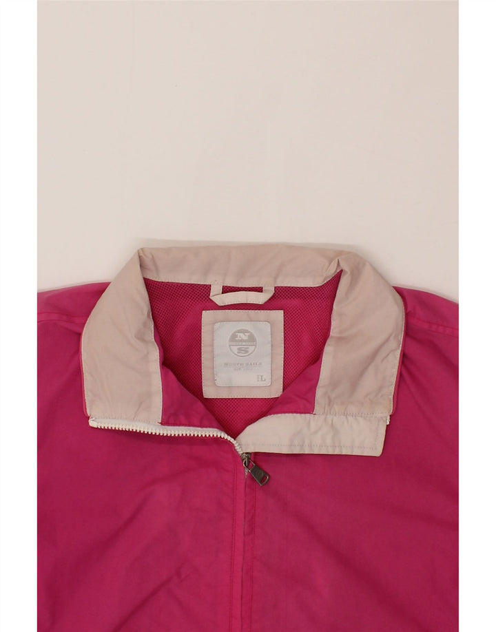 NORTH SAILS Womens Tracksuit Top Jacket UK 16 Large Pink Colourblock Vintage North Sails and Second-Hand North Sails from Messina Hembry 