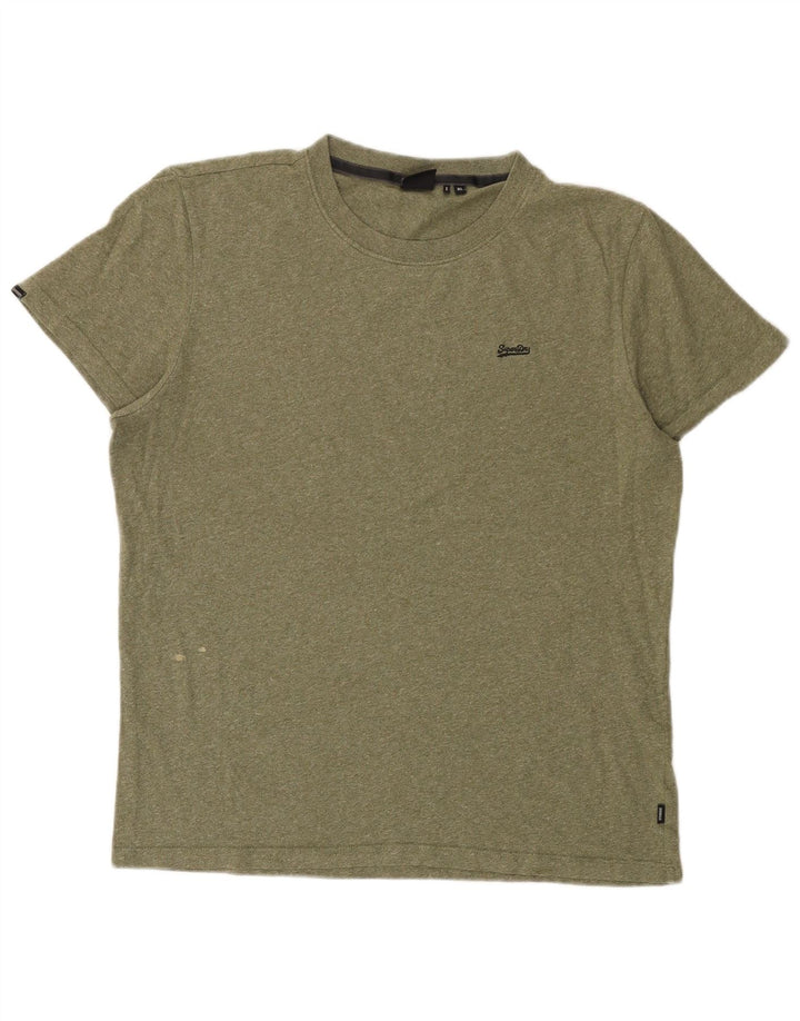 Superdry T-Shirt Top XL Kaki Flecked Homme
