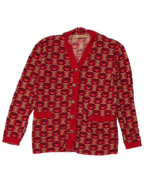 Giovannozzi Cardigan pour femme UK 18 XL Rouge géométrique