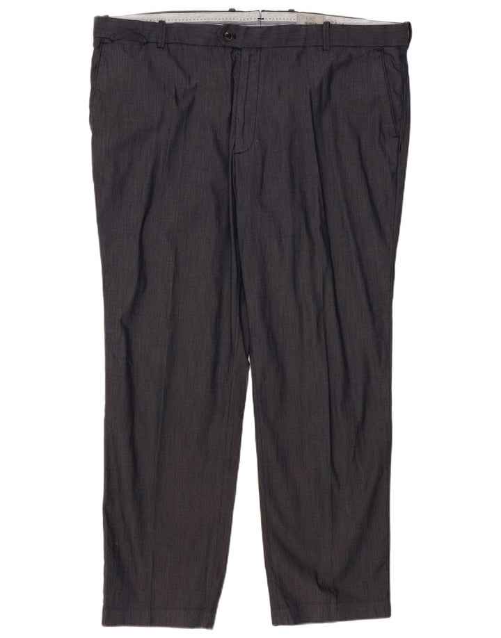 Marks & Spencer Pantalon de Costume Droit Homme W44 L31 Bleu Marine Coton