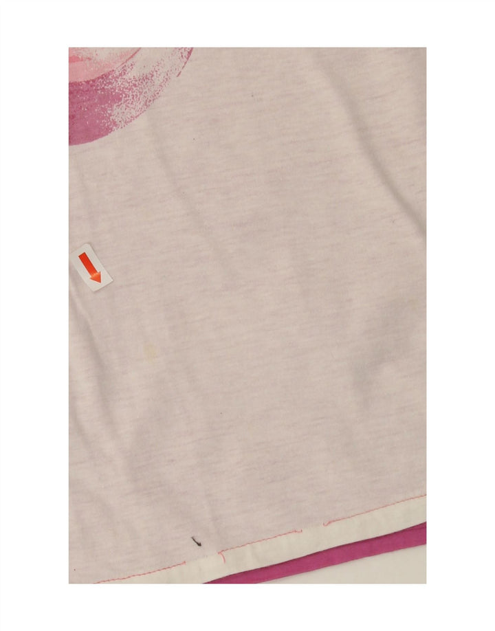 ELLESSE Womens Crop Graphic Vest Top UK 14 Medium Pink Colourblock Vintage Ellesse and Second-Hand Ellesse from Messina Hembry 