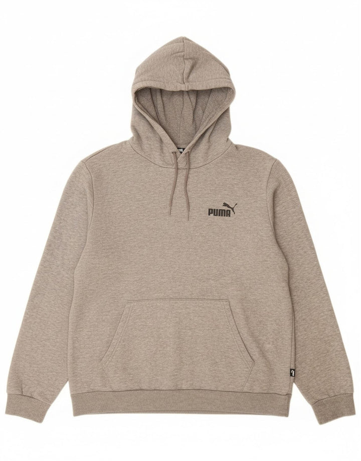 Puma Pull à Capuche Homme Gris Moyen Moucheté Coton