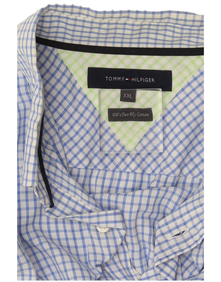Tommy Hilfiger Chemise Homme 2XL Bleu Carreaux Coton