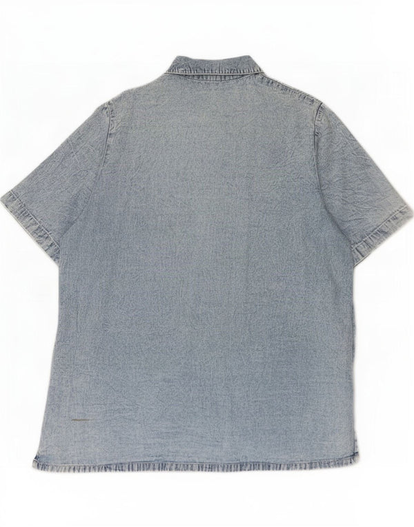 Positano by Jean Paul Chemise en jean à manches courtes pour femme UK 18 XL Bleu