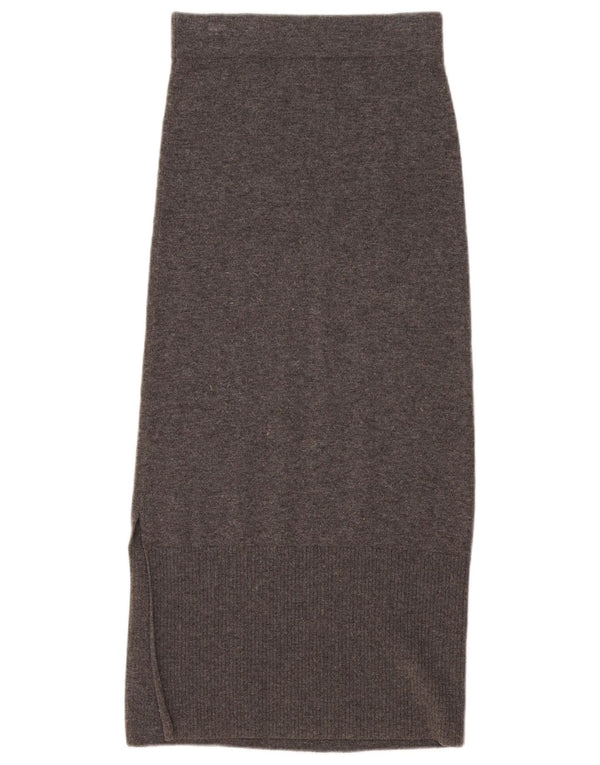 Massimo Dutti Jupe longue en tricot pour femme UK 6 XS W25 Laine grise