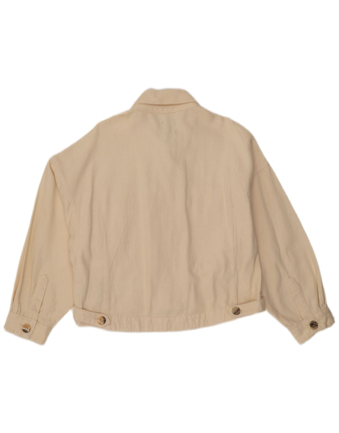 Zara Veste en jean surdimensionnée pour femme UK 16 Large en coton blanc cassé