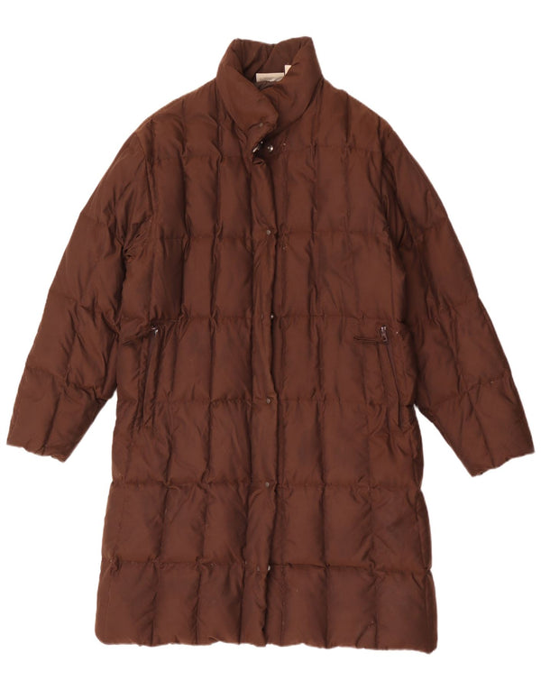 Sergio Tacchini Manteau rembourré surdimensionné pour femme UK 10 Petit Marron Polyamide