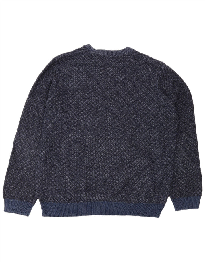 Marks & Spencer Pull à col rond pour homme XL Bleu marine géométrique