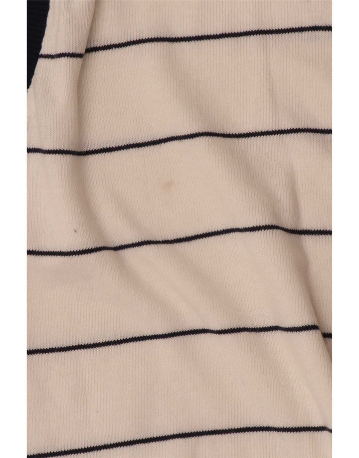 vintage Mens Vest Débardeur Grand Blanc Rayé