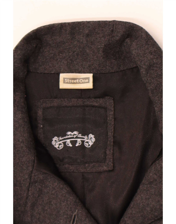 Street One Veste Blazer à Manches Courtes pour Femme UK 14 Grande Laine Grise