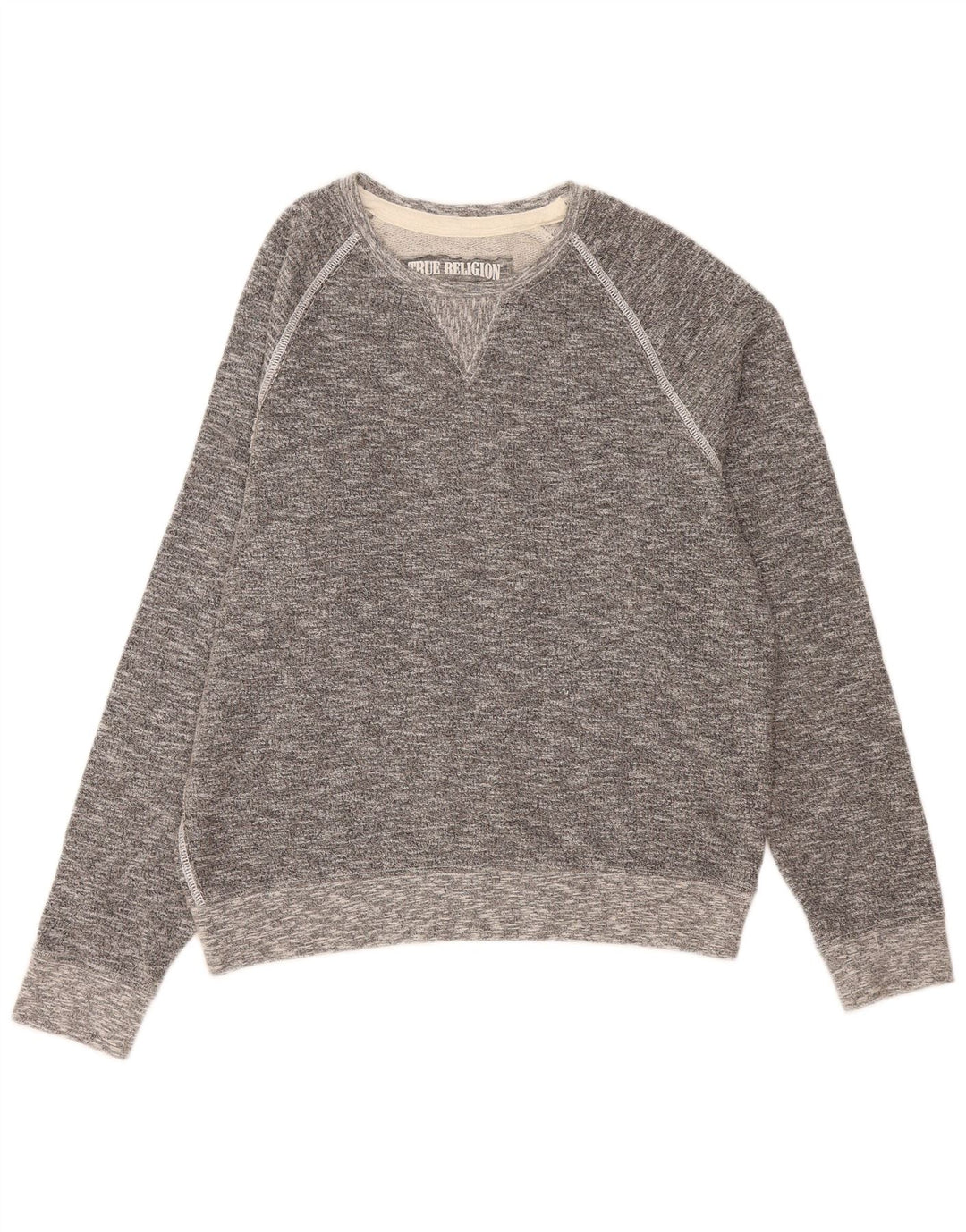 True Religion Sweat-Shirt Homme XL Gris Moucheté Coton