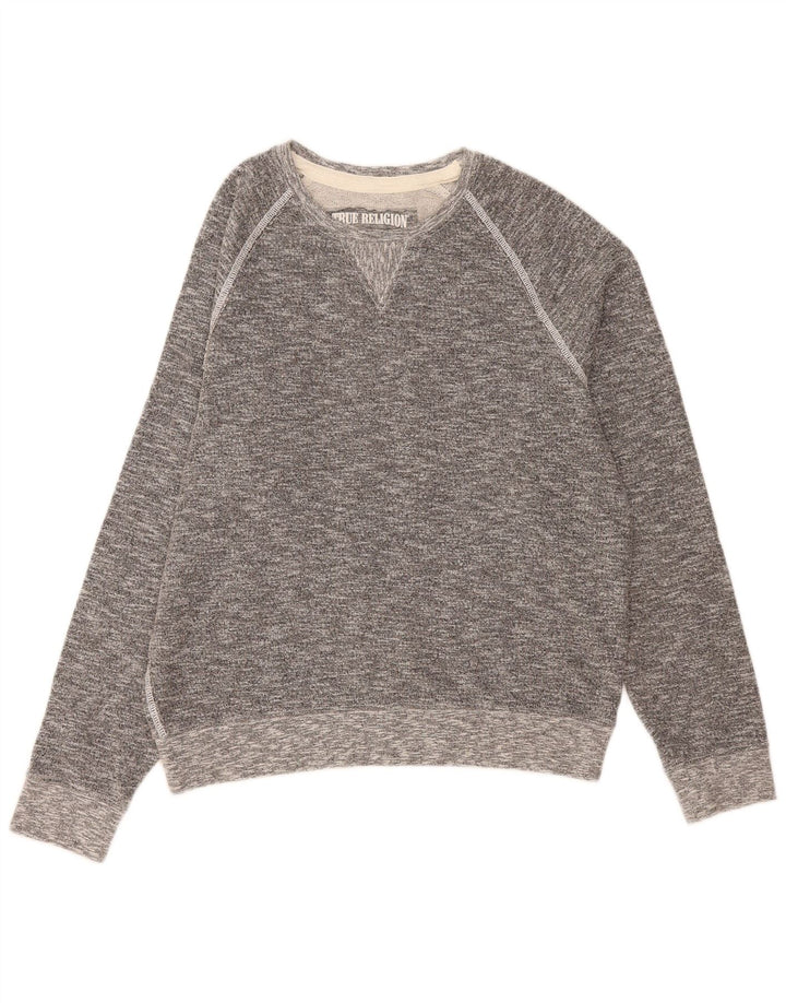 True Religion Sweat-Shirt Homme XL Gris Moucheté Coton