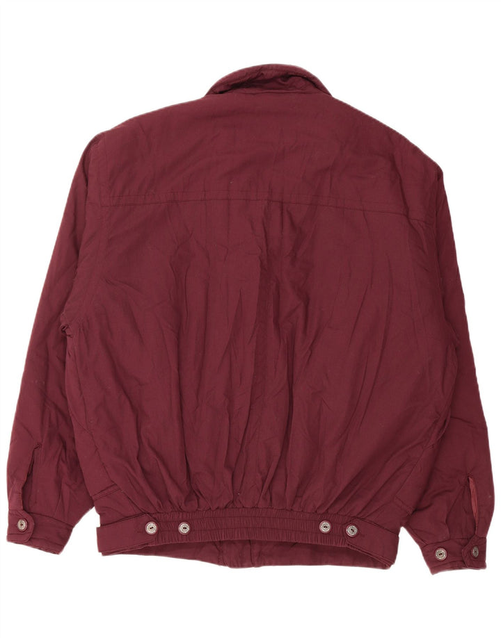 VINTAGE Veste matelassée homme IT 50 Large Bordeaux Polyester