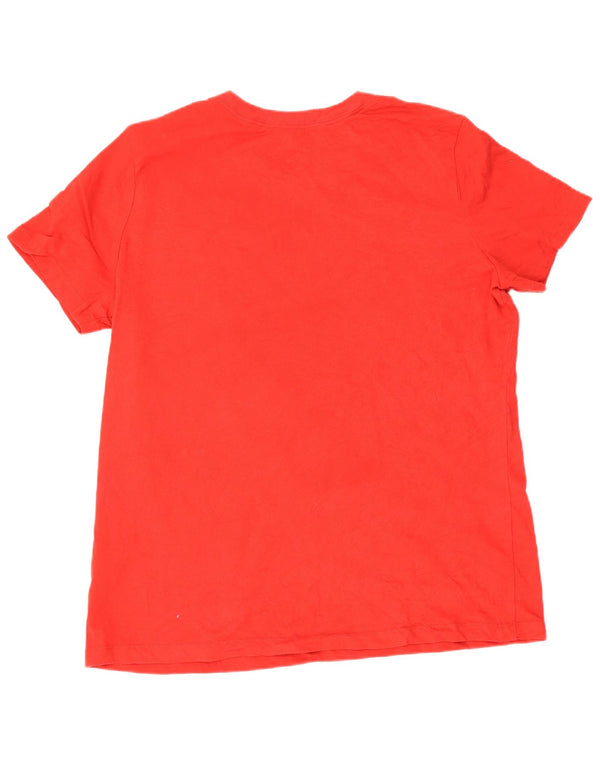 Nike Womens Dri Fit Graphic T-Shirt Top UK 16 Grand Rouge Coton