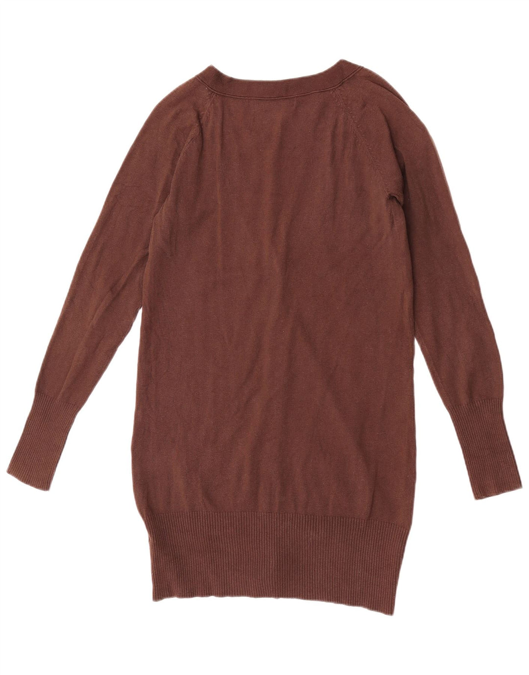 Zara Cardigan Femme Pull UK 12 Coton Marron Moyen