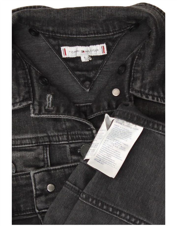Tommy Hilfiger Veste en jean crop pour femme US 6 Coton gris moyen