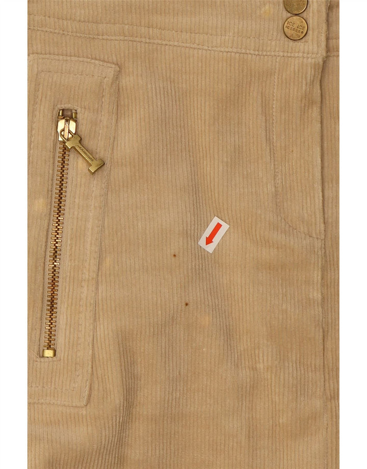 Iceberg Mini jupe en velours côtelé pour femme W28 en coton beige moyen