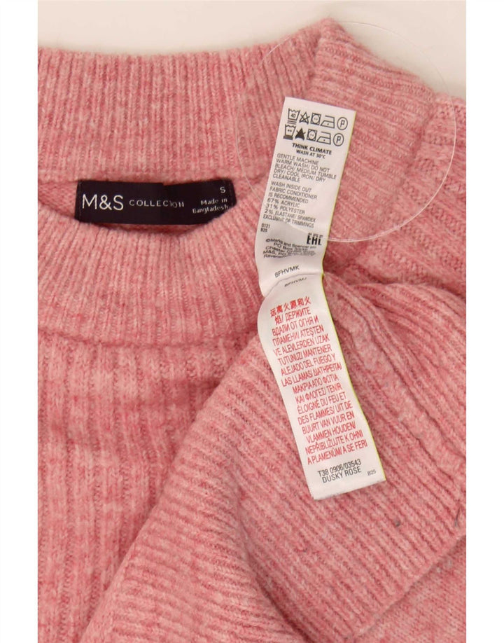 Marks & Spencer Pull surdimensionné à col rond pour femme UK 10 Petit Rose