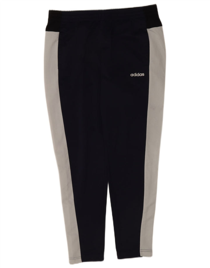 Adidas Leggings Femme UK 14 Medium Bleu Marine Colorblock Polyester