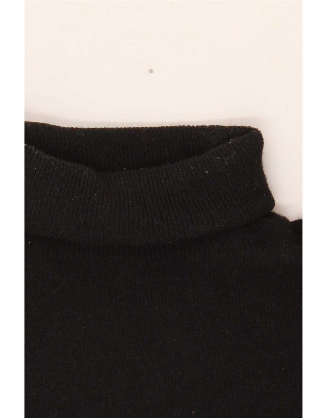 Benetton Pull col roulé pour femme UK 10 Petite laine noire