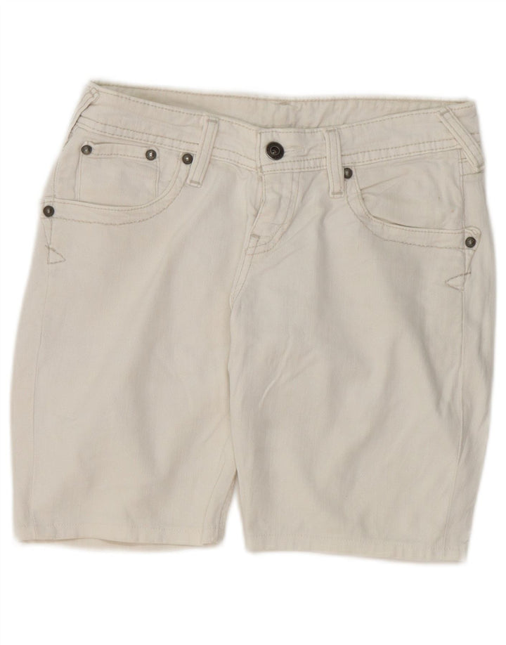 LEVI'S Short en Jean Femme W28 Coton Blanc Moyen
