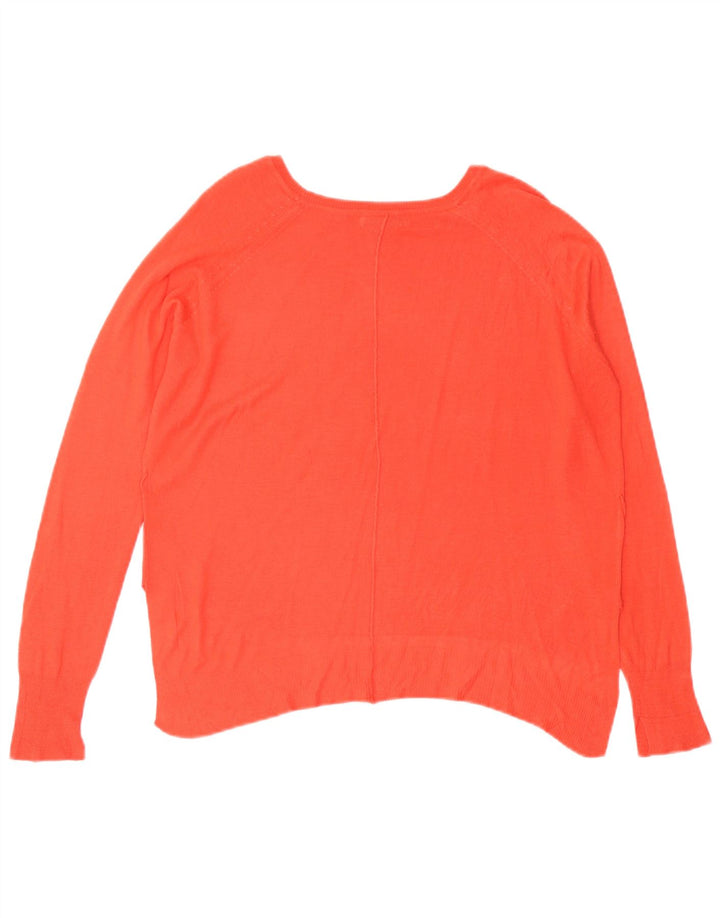 Zara Pull surdimensionné à col bateau pour femme UK 10 Petit Orange