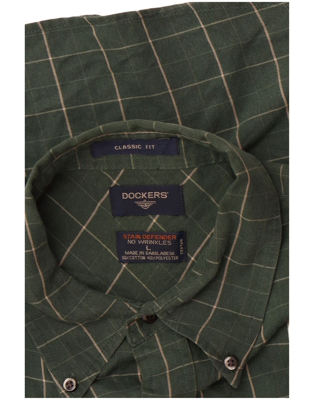 Dockers Chemise Coupe Classique Homme Grand Carreau Vert Coton