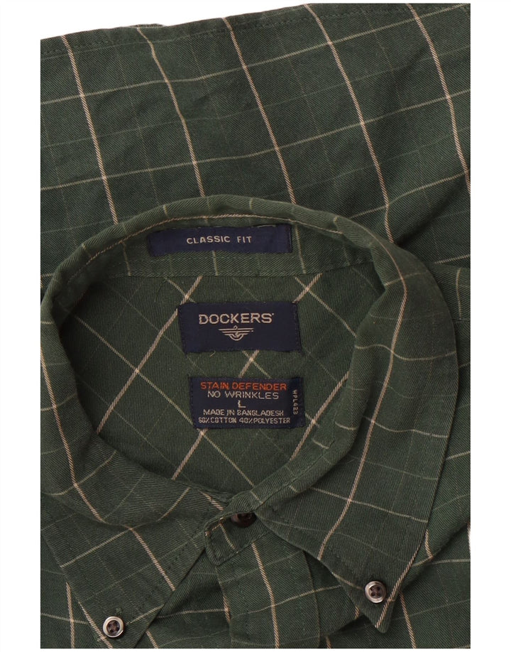 Dockers Chemise Coupe Classique Homme Grand Carreau Vert Coton